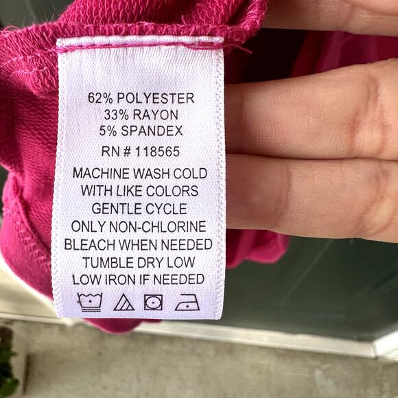 NEW HFR x Megan Renee HSN Soft Touch Magic Jersey Tie Sleeve Top in Fuchsia Sz M - Picture 6 of 7